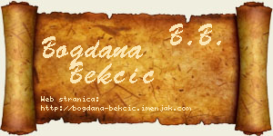 Bogdana Bekčić vizit kartica